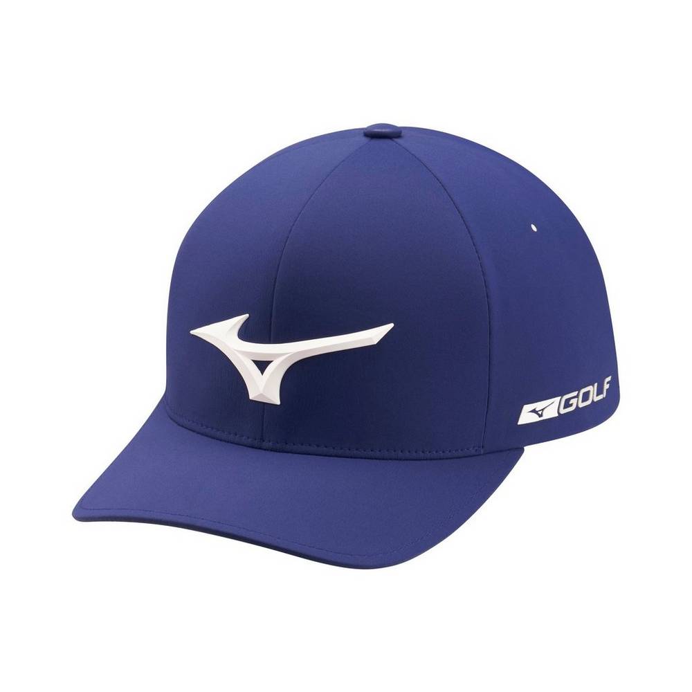 Mens Mizuno Tour Delta Fitted Hat Royal Philippines (BWRILO946)